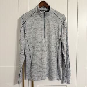 KUHL Men’s LARGE Alloy Heather Cloud Gray Long Sleeve Quarter Zip Mock Neck